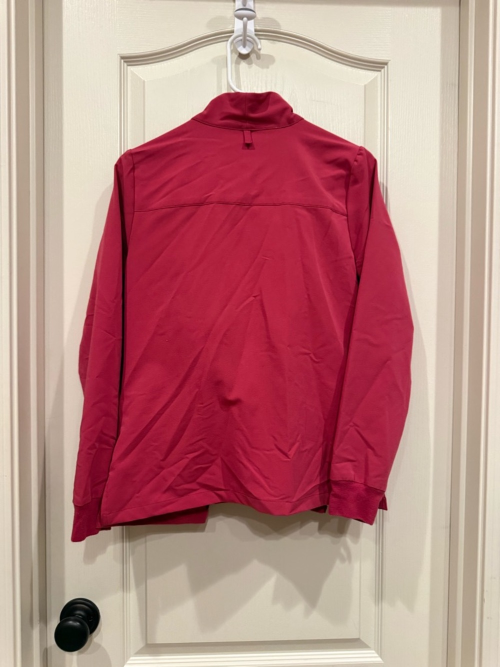 Women's Red Lightweight Shirt Jacket - Casual Pull-On Layer